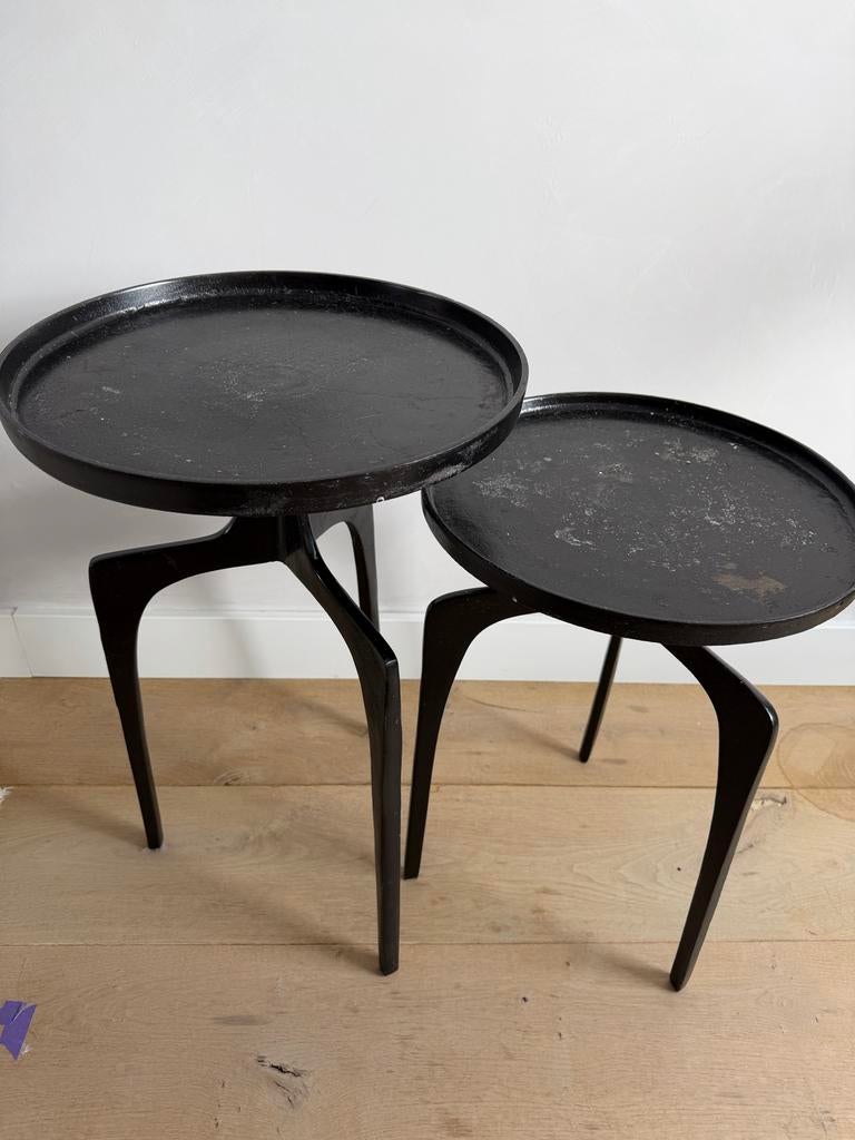 Set van 2 Casa Gitane bijzettafels, Ophalen, Minder dan 55 cm, Gebruikt, Metaal of Aluminium