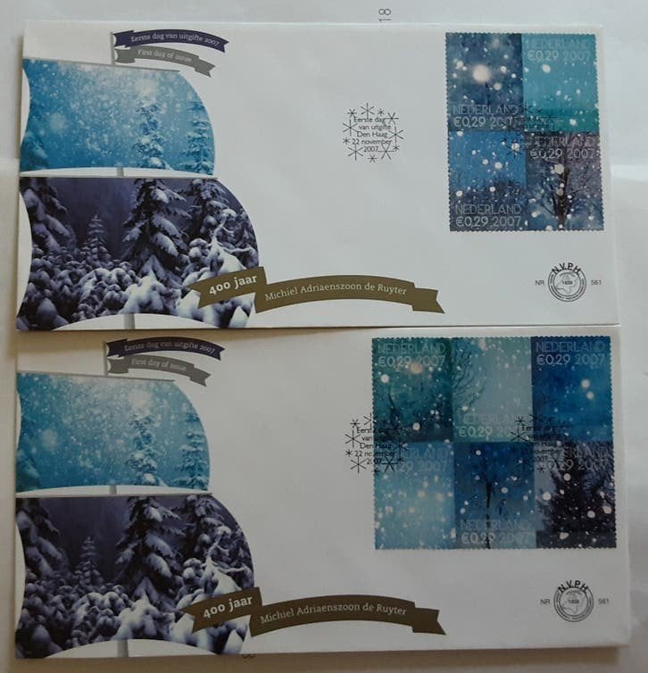 FDC E561 Decemberzegels 2007 NL onbeschreven, Postzegels en Munten, Ophalen of Verzenden