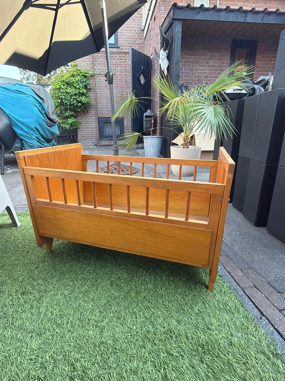 Vintage houten ledikantje  | wiegje | poppenbedje, Kinderen en Baby's, Ophalen, Gebruikt, Ledikant