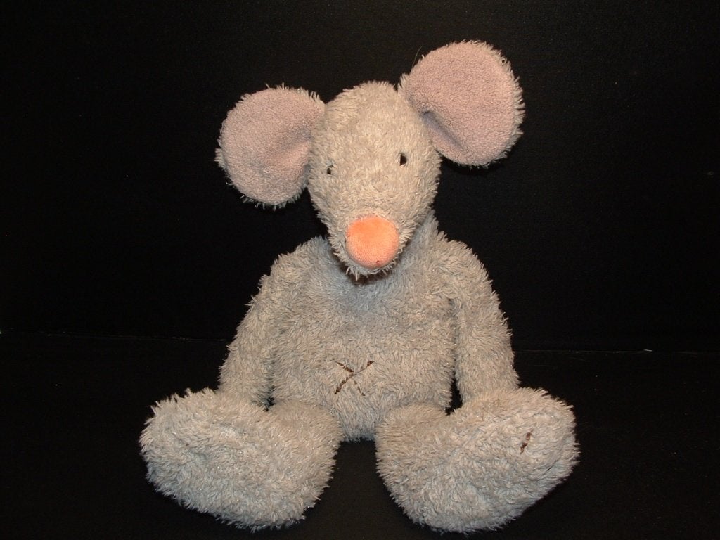 HAPPY HORSE MUIS PLUCHE GRIJS MET ZACHTE BADSTOF, Kinderen en Baby's, Speelgoed | Knuffels en Pluche, Verzenden, Nieuw, Overige typen