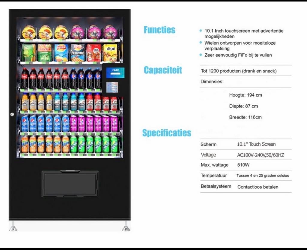 XXL vending automaat met touchscreen en pin module, Ophalen of Verzenden, Gebruikt