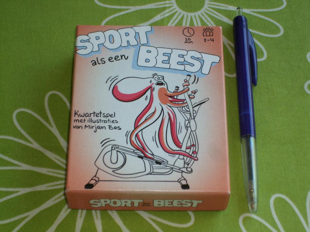 Sport als een beest kwartet - illustraties Mirjam Bos, Verzamelen, Speelkaarten, Jokers en Kwartetten, Zo goed als nieuw, Kwartet(ten)