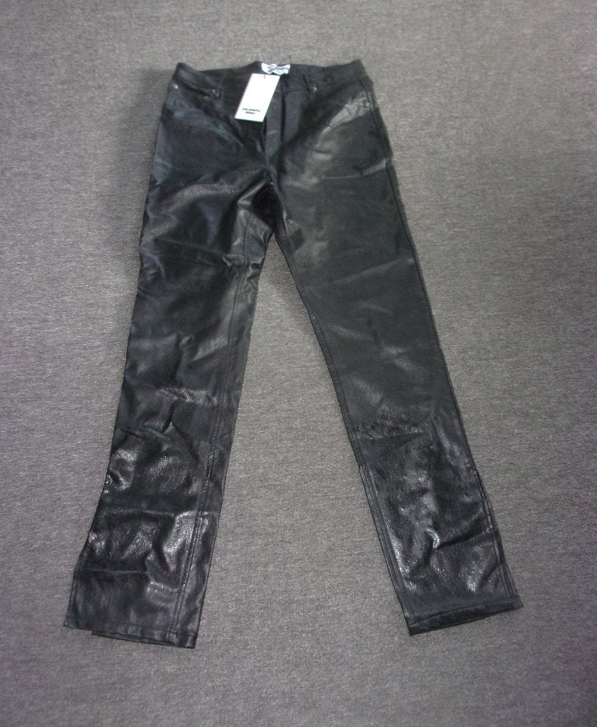 Vegan leren broek XL Colourful Rebel zwart leather pants, Zwart, Maat 46/48 (XL) of groter, Colourful Rebel, Nieuw