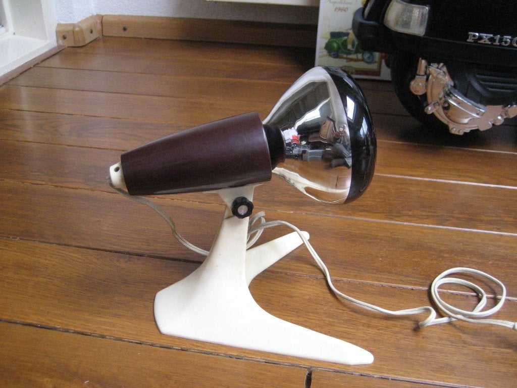 Retro zonnelamp bakkeliet bruin, Antiek en Kunst, Curiosa en Brocante, Ophalen of Verzenden