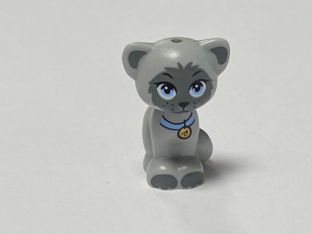 Lego licht grijze zittende kat / cat (Gertrude)