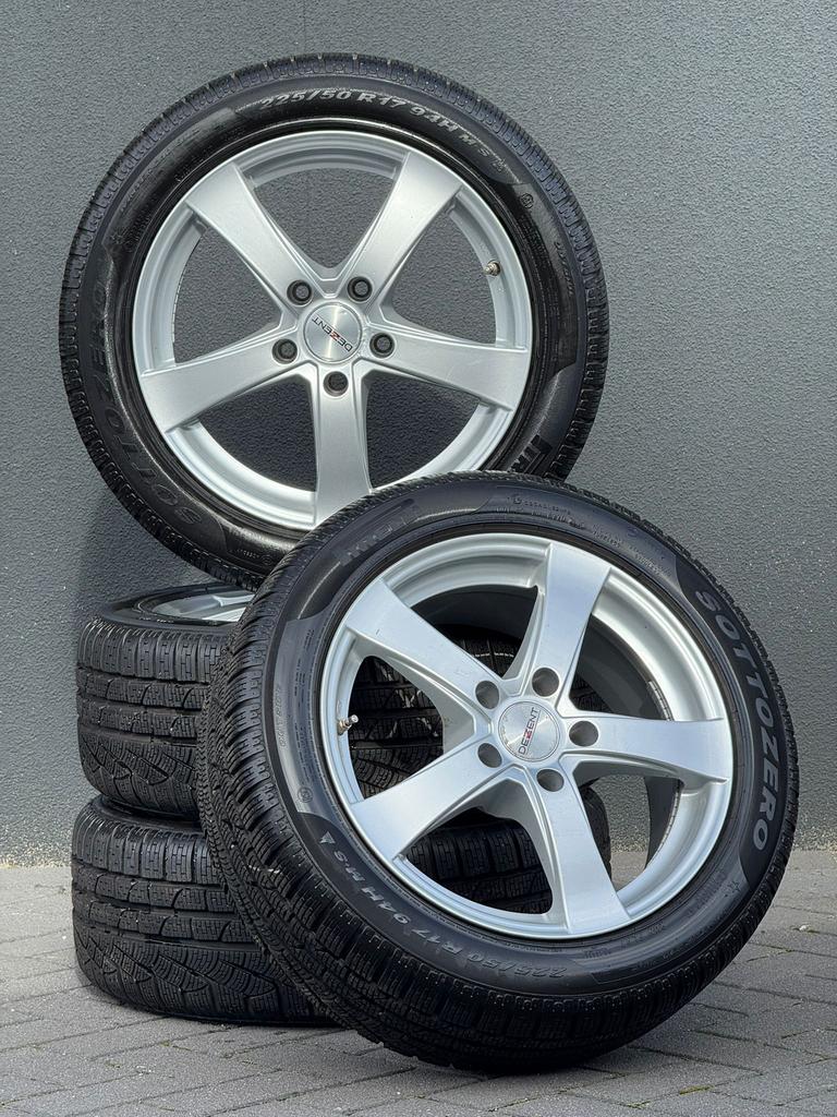 BMW 17 Inch Velgen 5x120 met Pirelli Winterbanden 225/50 R17, Ophalen, Gebruikt, Banden en Velgen, 17 inch