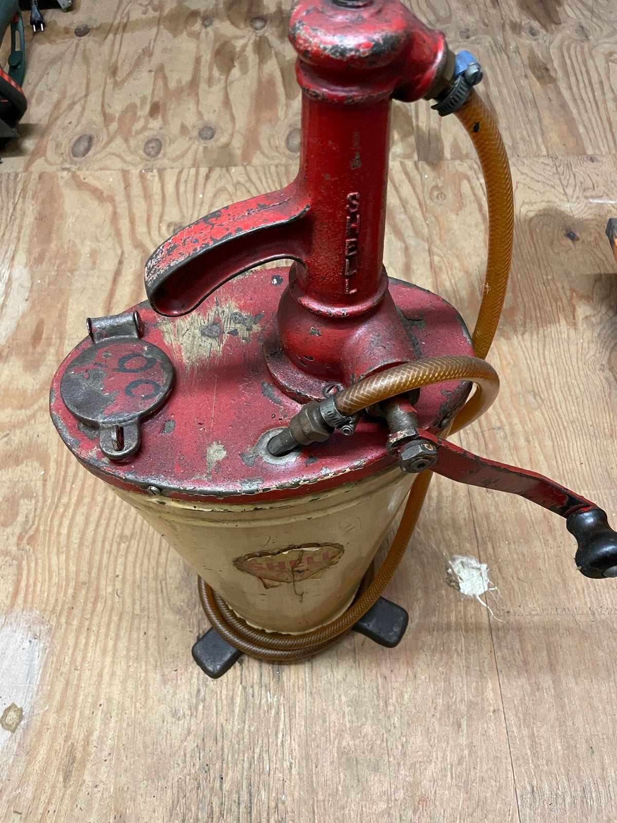Vintage Shell oliepomp - Werkt nog goed!, Ophalen