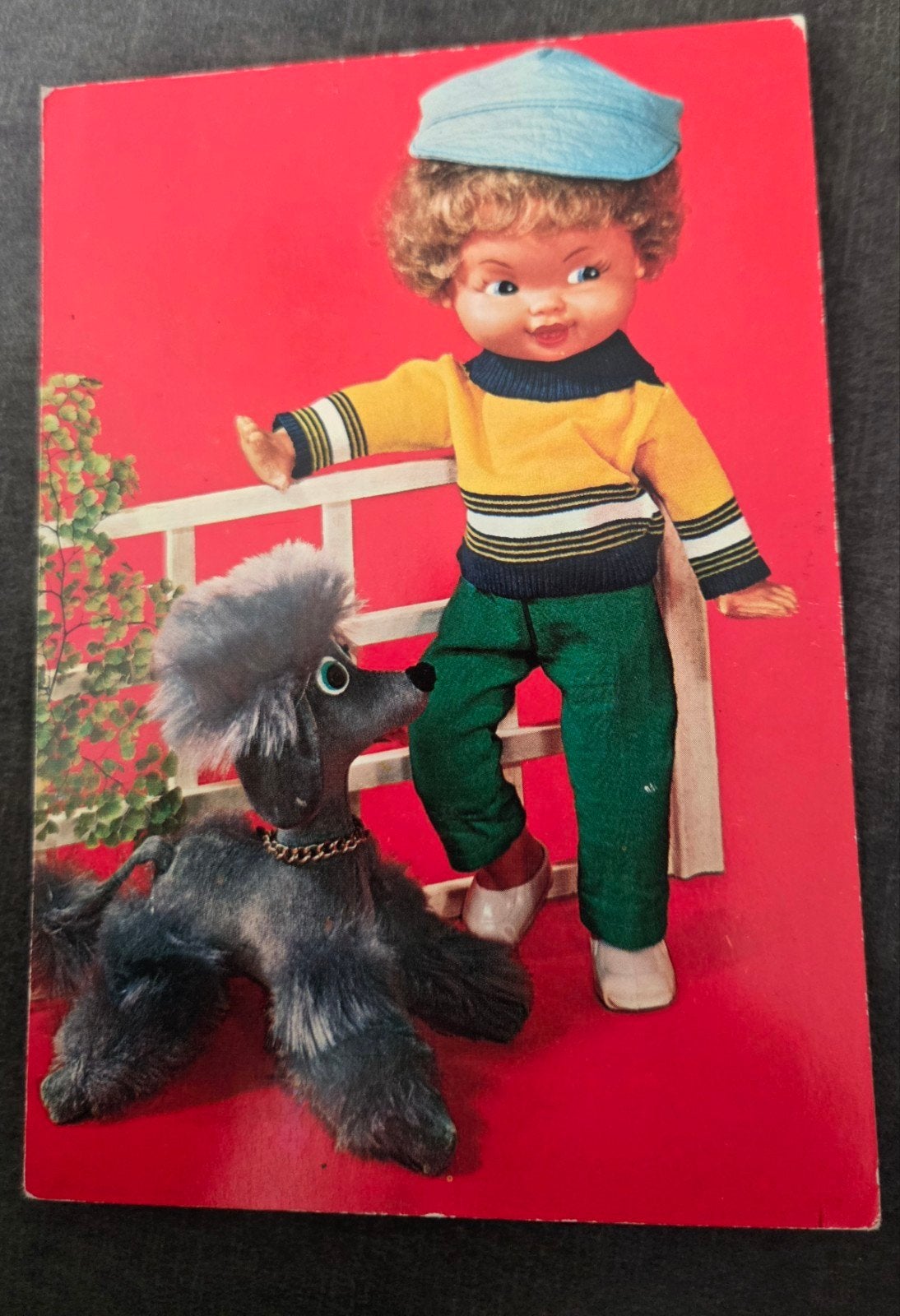 Vintage Ansichtkaart Pop en Poedel - Jaren '60, Verzenden, 1960 tot 1980, Ongelopen, Kinderen