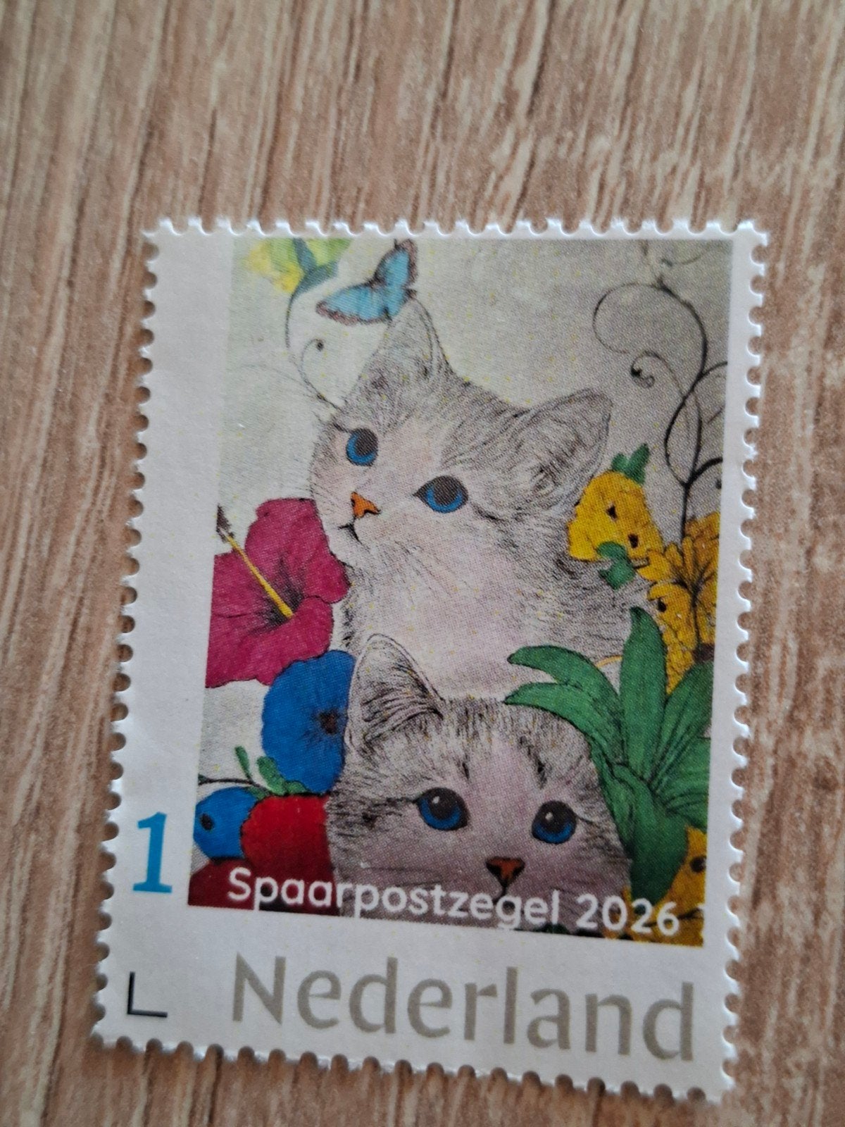 Nederland Spaarpostzegel 2026 met katten en bloemen, Verzenden, Na 1940, Postfris
