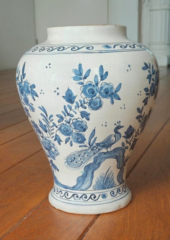 Delfts blauwe pot, Huis en Inrichting, Gebruikt, Blauw, 27 cm, Ophalen of Verzenden