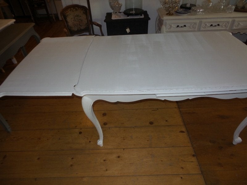 Queen ann eettafel gerestyled met witte krijtverf, Ophalen, Eikenhout, 200 cm of meer, 50 tot 100 cm