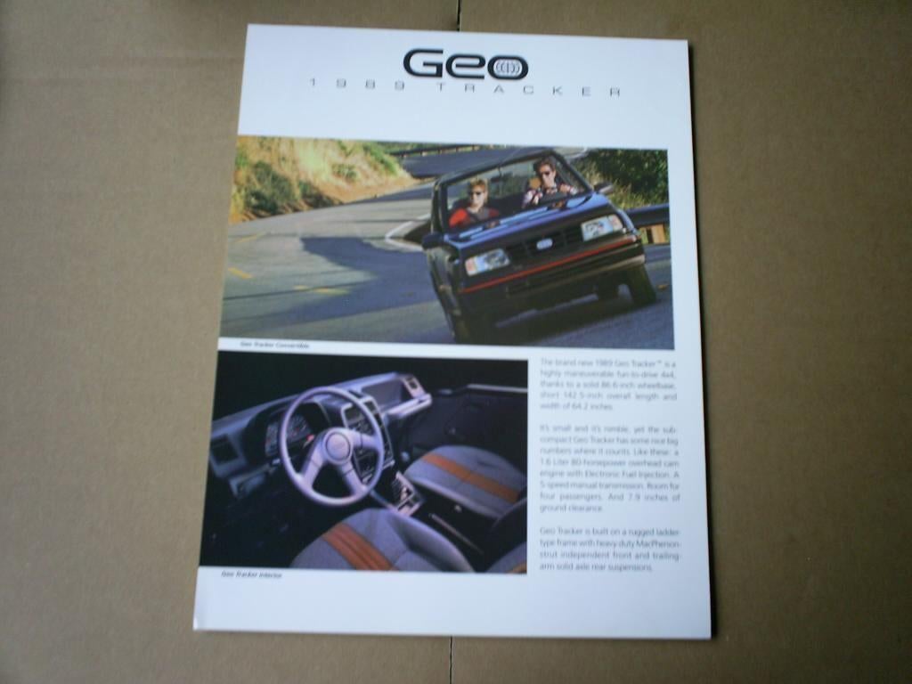 GEO Tracker 8 / 1988 / 1989 2 pag. USA, Verzenden, Zo goed als nieuw, Overige merken