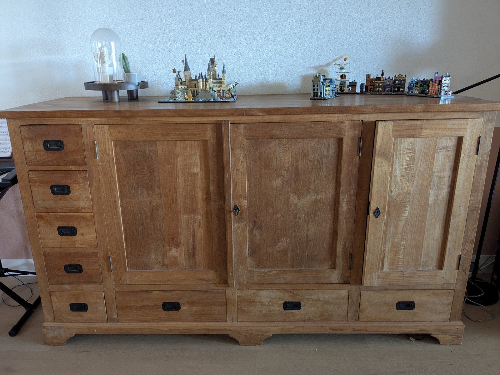 Massief teakhouten dressoir, Ophalen, Gebruikt, Teakhout, 200 cm of meer
