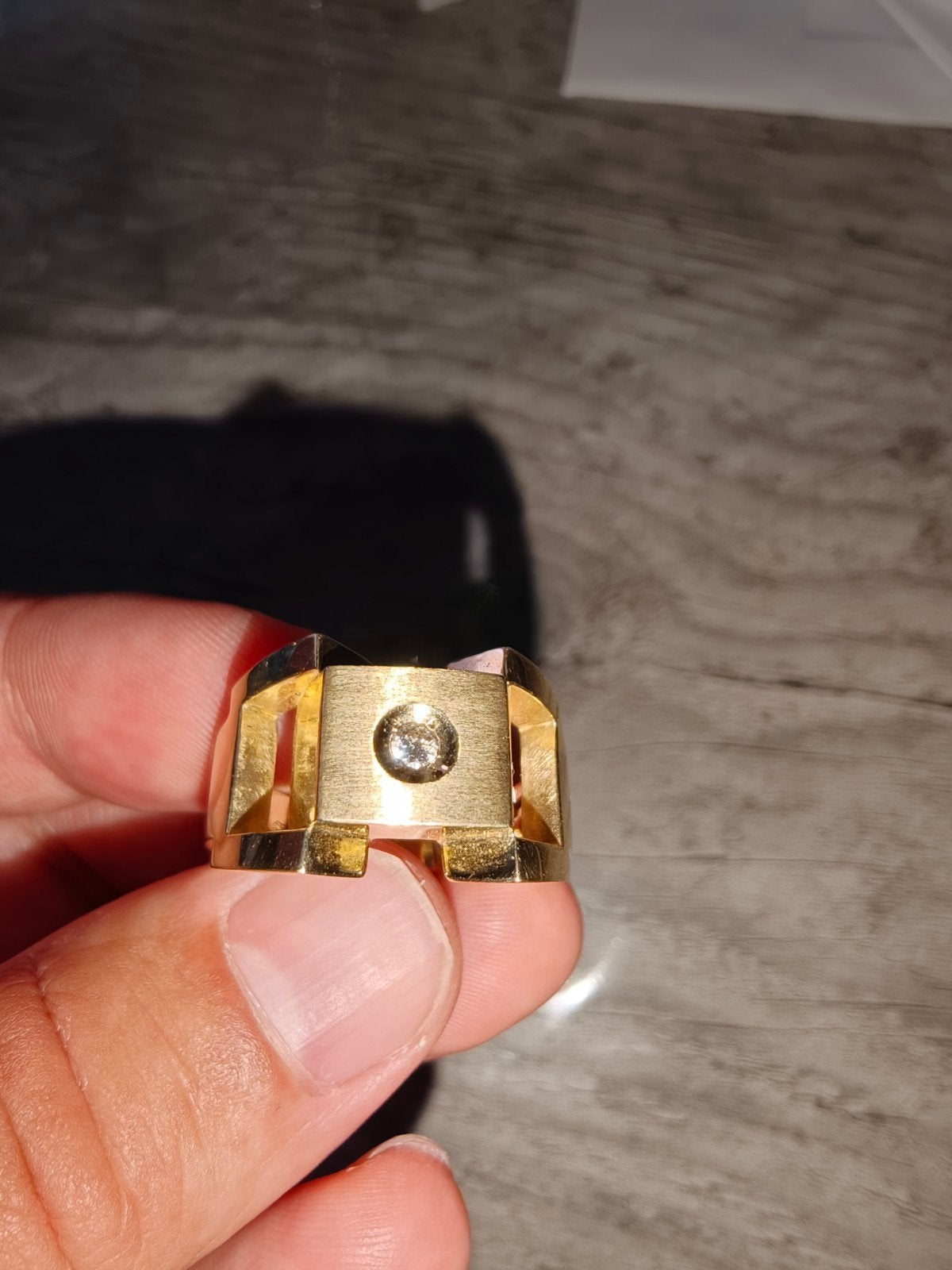 Gouden ring 14 karaat met diamant, 19 tot 20, Heer, Nieuw, Ophalen of Verzenden