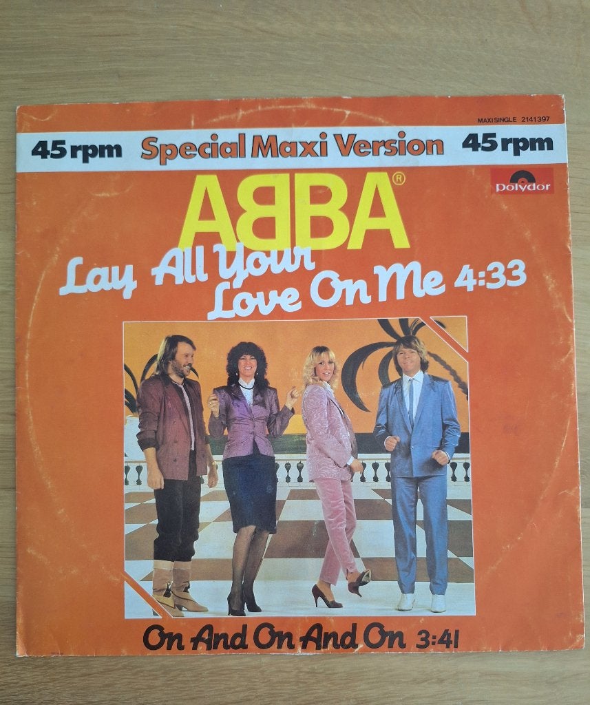 ABBA - lay all your love on me 12 inch maxisingle, Gebruikt, Verzenden, Pop, EP