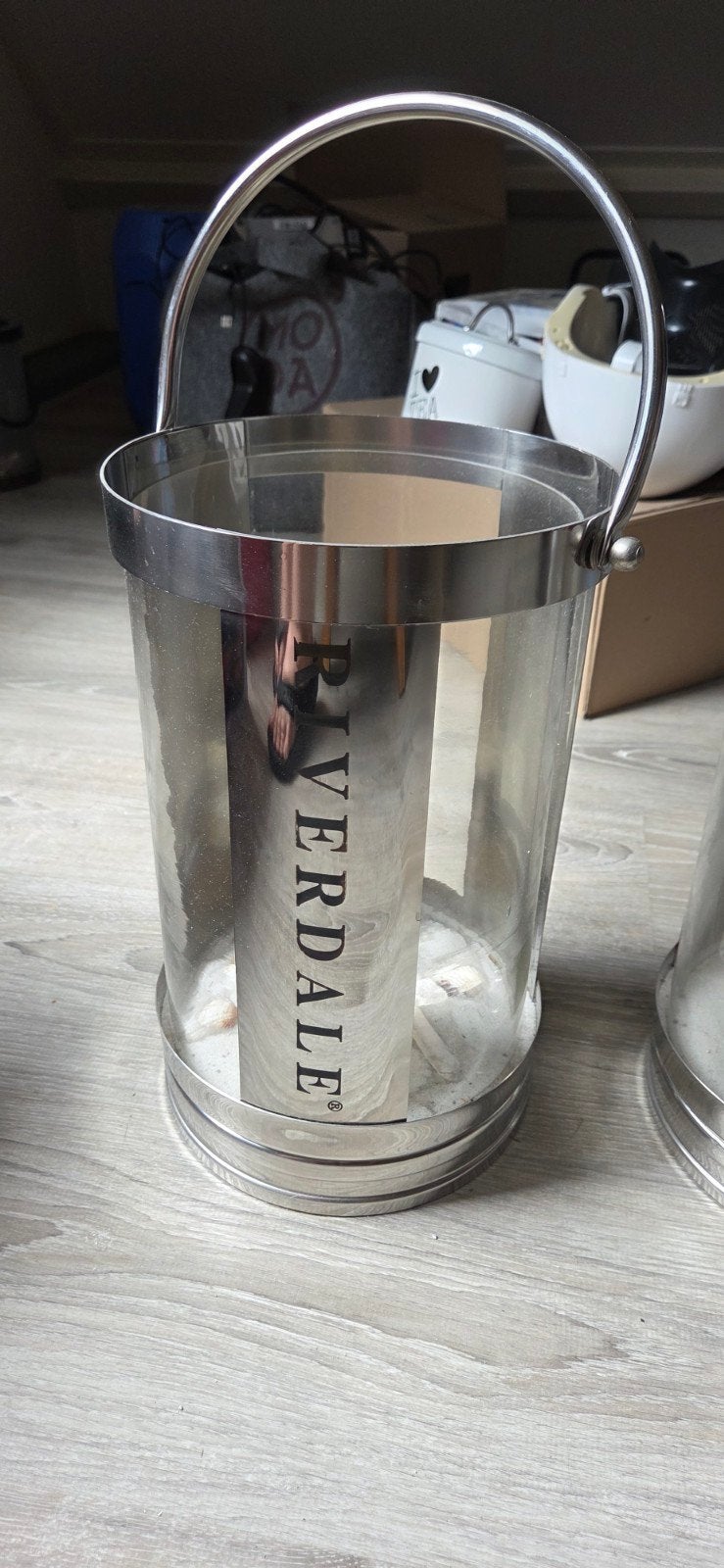 Riverdale windlichten - Glas en Metaal, Ophalen, Zo goed als nieuw, Zilver, Metaal