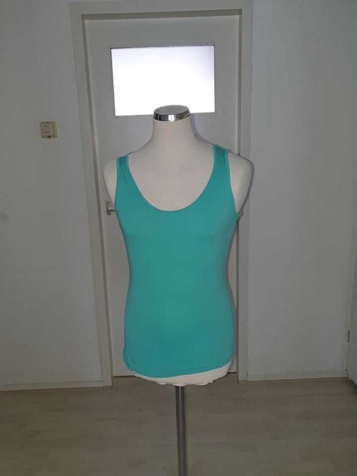 Mooie turquoise mouwloze top maat L, Maat 42/44 (L), Ophalen of Verzenden, Zonder mouw, Groen