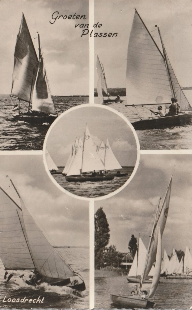 LOOSDRECHT Zeilen op de Plassen Groeten, Verzenden, 1940 tot 1960, Gelopen, Noord-Holland