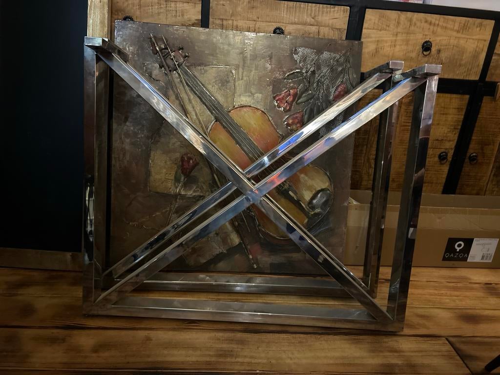 Modern metalen tafelonderstel - X-vormig design, Ophalen, Tafelpoot, Gebruikt, 50 tot 100 cm