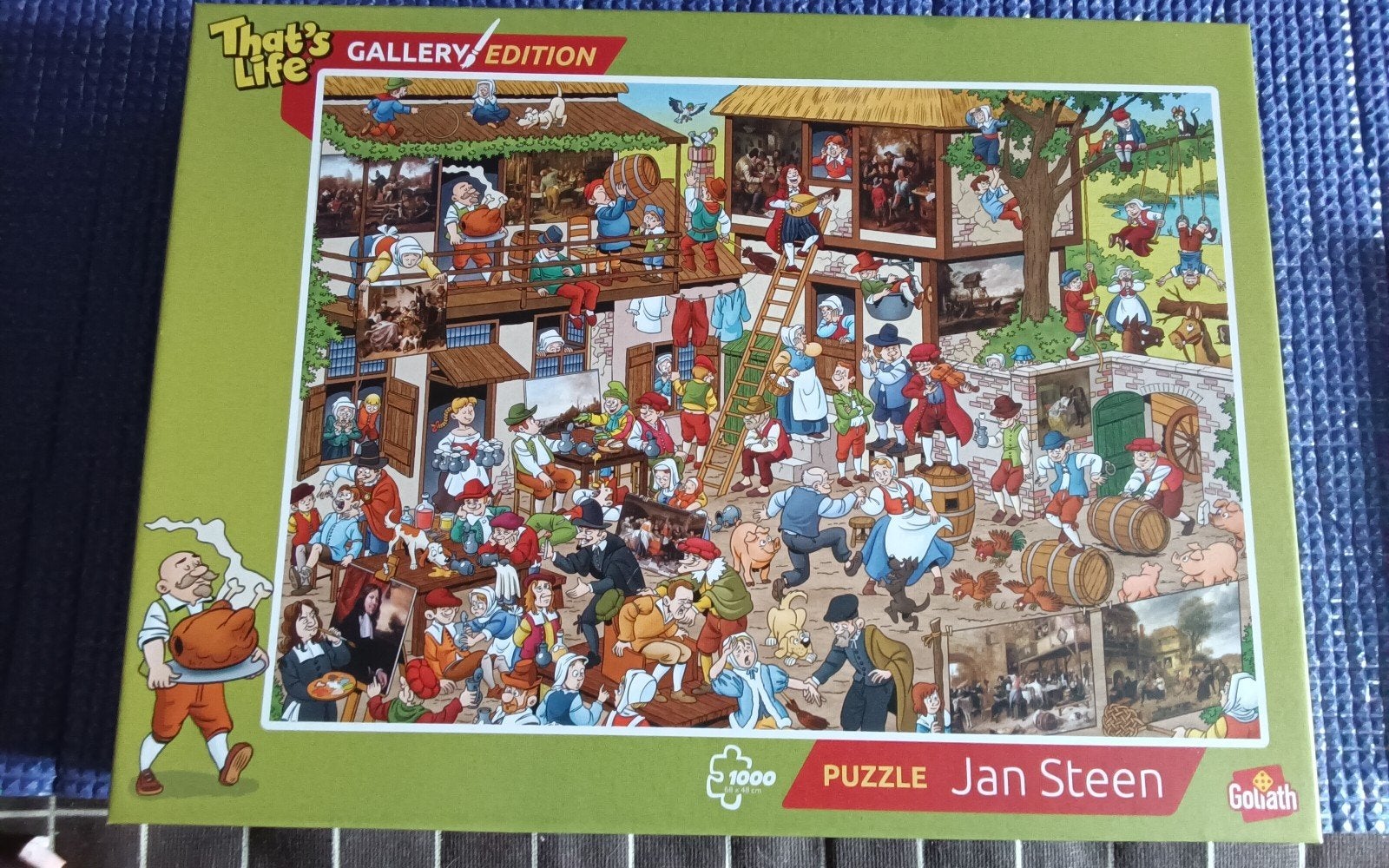 Twee legpuzzels: Jan Steen (1000) en Jan van Haasteren (950), Ophalen of Verzenden, 500 t/m 1500 stukjes, Gebruikt, Legpuzzel