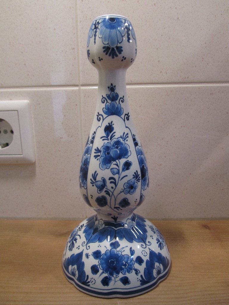 Porceleyne Fles prachtige kandelaar, Antiek en Kunst, Antiek | Keramiek en Aardewerk, Ophalen of Verzenden