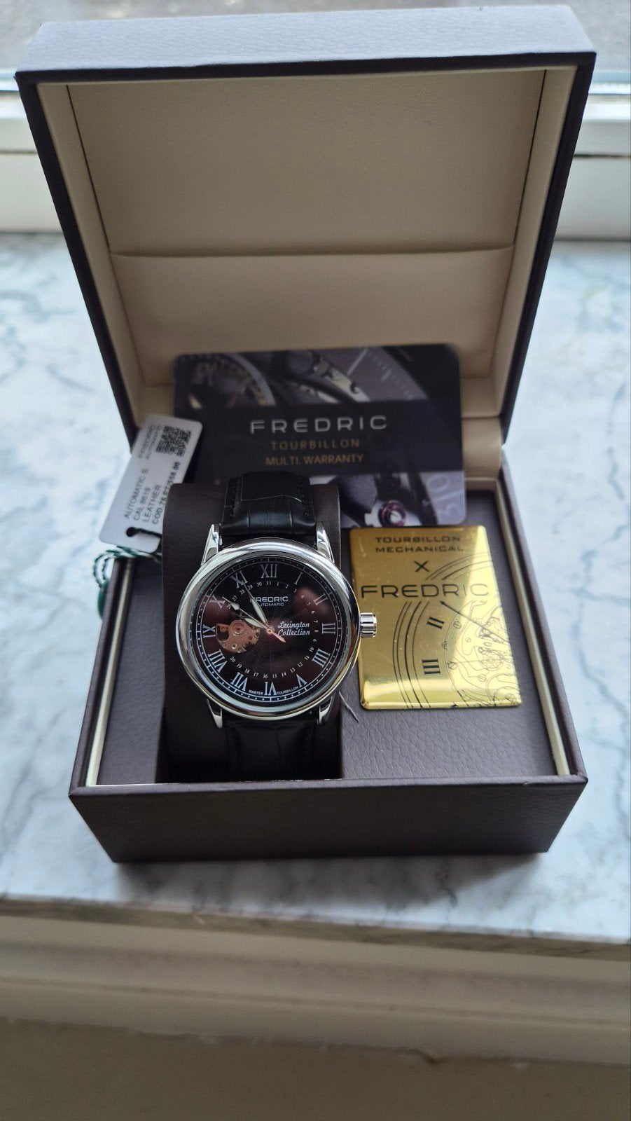 Nieuw Fredric Tourbillon Lexington Collection Horloge, Overige merken, Leer, Staal, Polshorloge