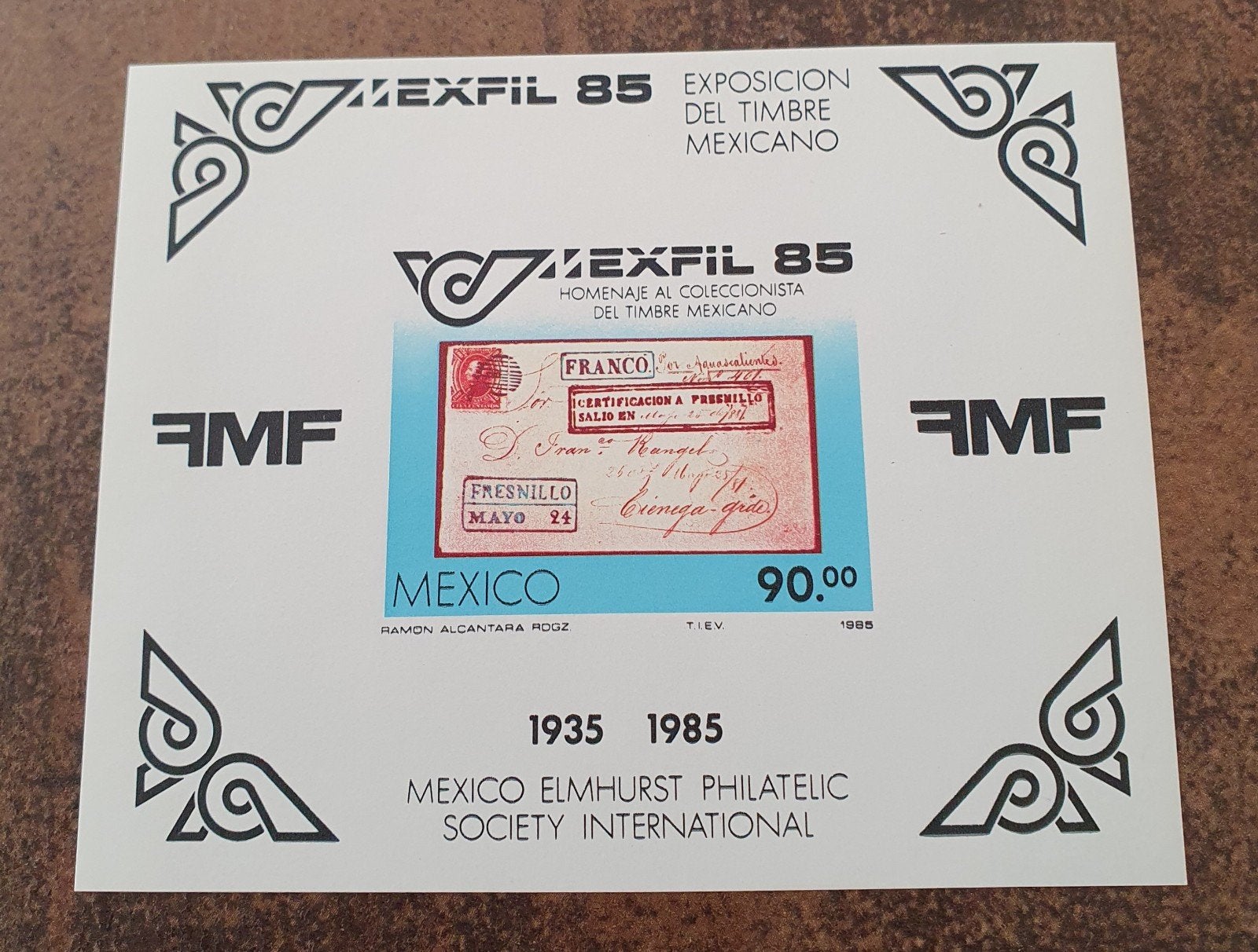 Mexfil 85 Mexico Elmhurst Philatelic Society International, Postzegels en Munten, Ophalen of Verzenden, Postfris
