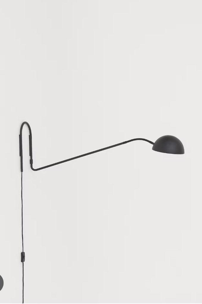 H&M Home Metalen Wandlamp Zwart, Huis en Inrichting, Lampen | Wandlampen, Ophalen of Verzenden, Zo goed als nieuw, Metaal