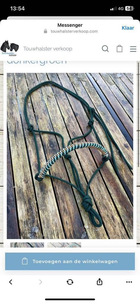 Touw halster maat Pony, Tuin en Terras, Ophalen of Verzenden, Zo goed als nieuw, Overige materialen, Minder dan 3 meter
