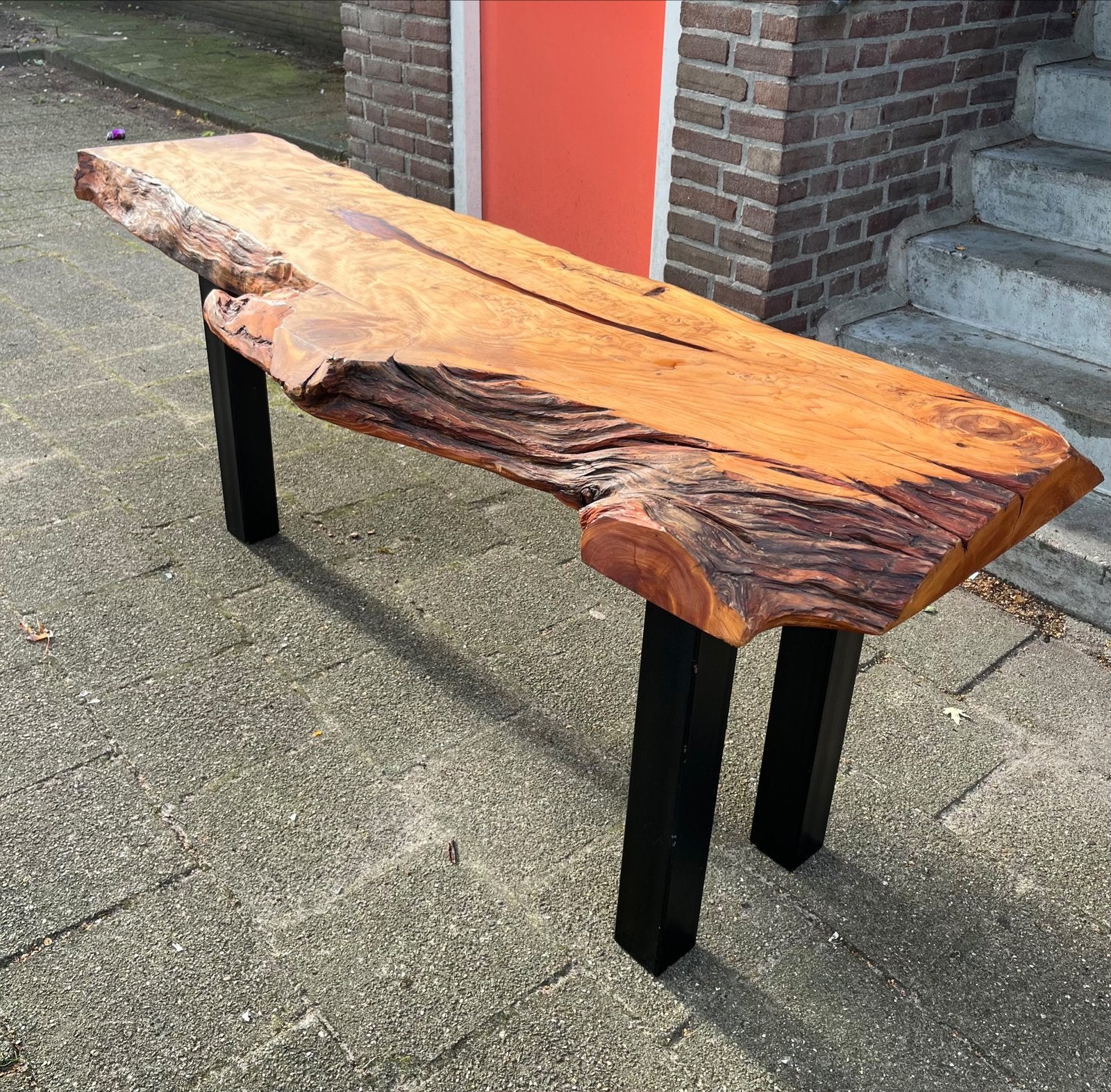 Unieke boomstamtafel / tafel van massief hout, Ophalen, 50 – 75, 50 tot 100 cm, Zo goed als nieuw