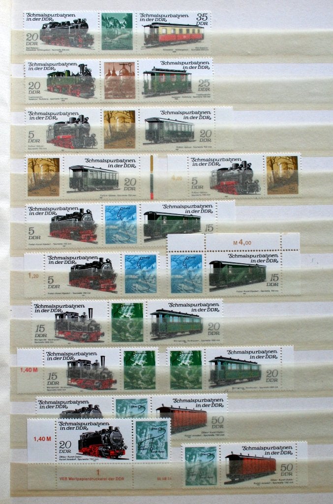 DDR, albumbladen met combi's uit strips en vellen, Postzegels en Munten, Ophalen of Verzenden, Buitenland