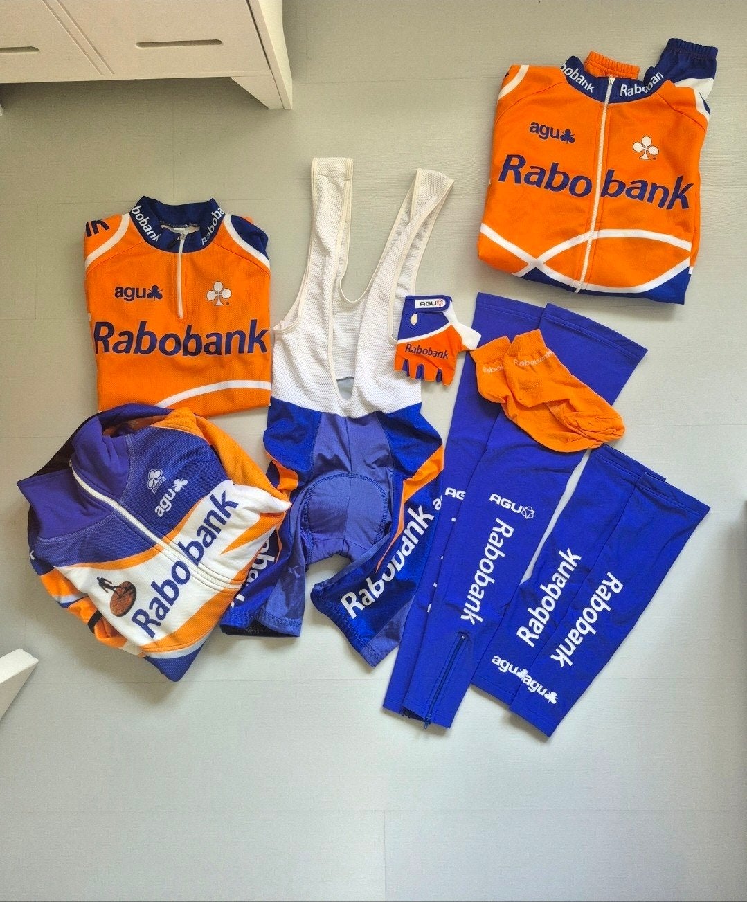 Rabobank AGU Fietskledingset - Vintage Wielerkleding Maat M, Zo goed als nieuw, AGU, Heren, M