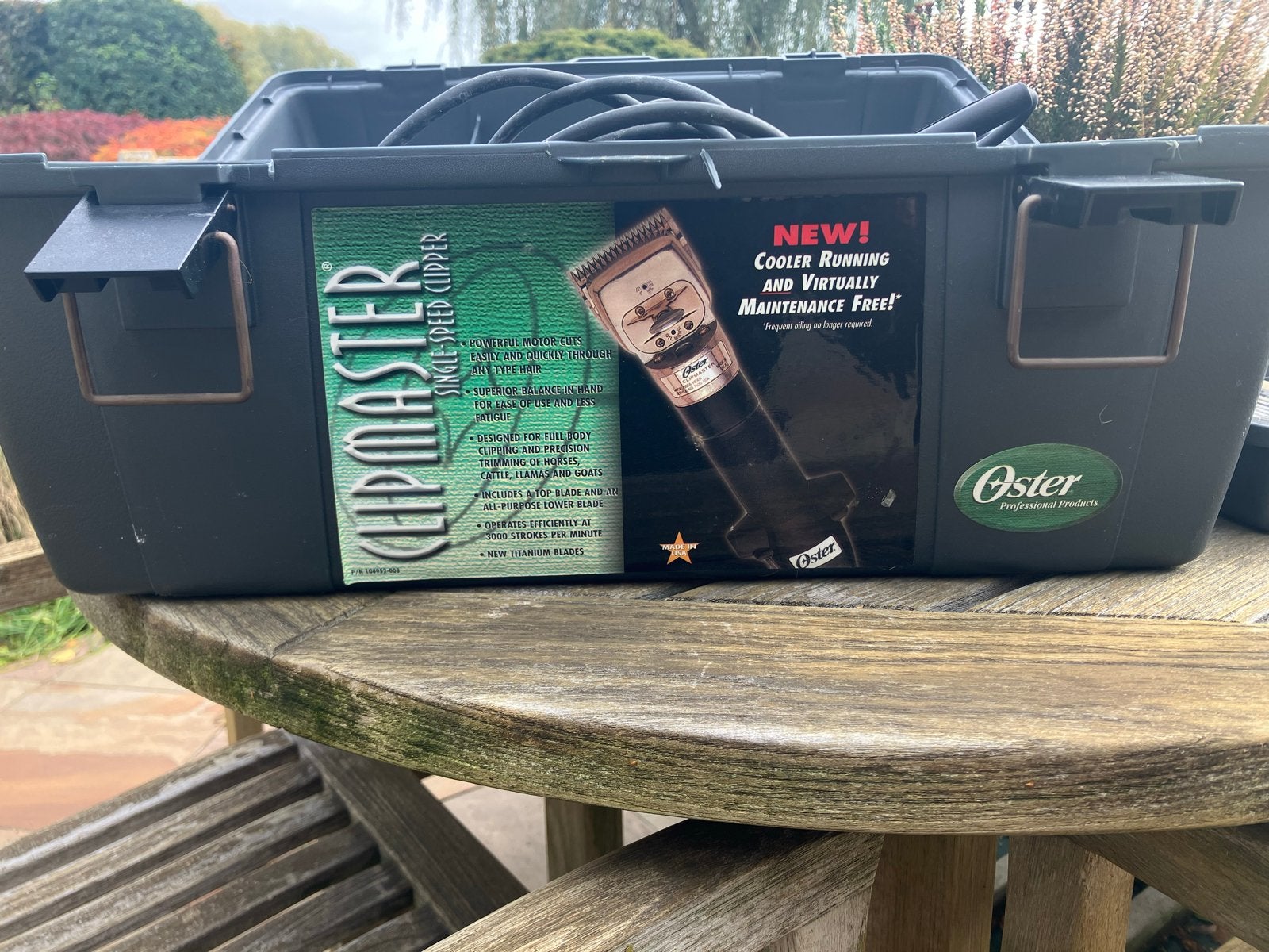 Oster clipmaster scheermachine, Ophalen