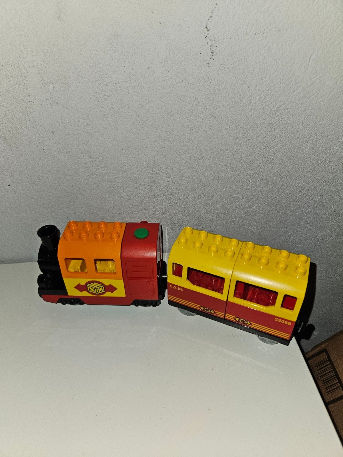 Duplo elektrische trein rood oranje, Ophalen of Verzenden, Zo goed als nieuw, Duplo