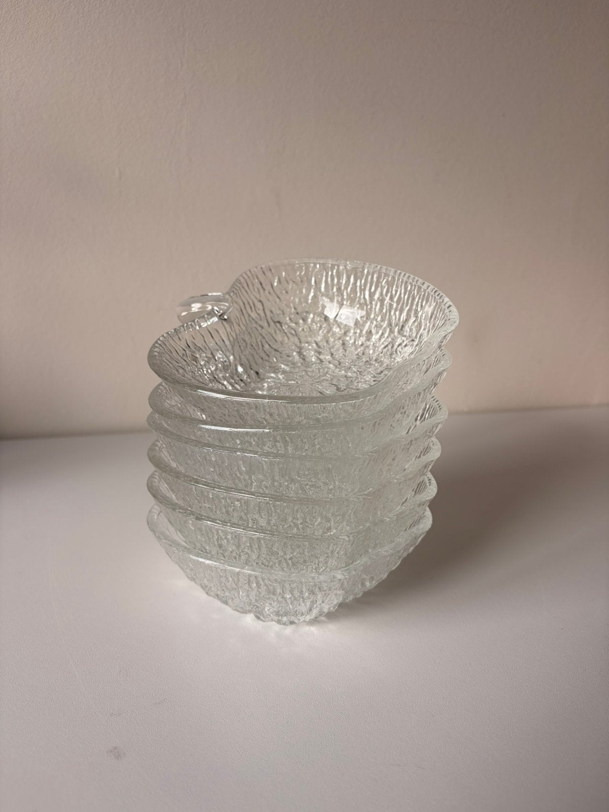 Vintage glazen appelschaaltjes, Vintage, Ophalen of Verzenden, Glas, Schaal of Schalen