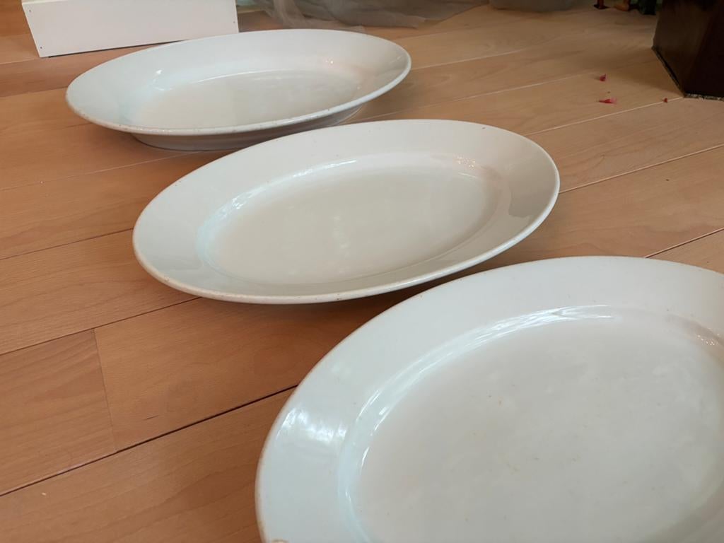 3 hele grote schalen, 50 en 48 cm horeca-kwaliteit, Ophalen, Gebruikt, Porselein, Schaal of Schalen