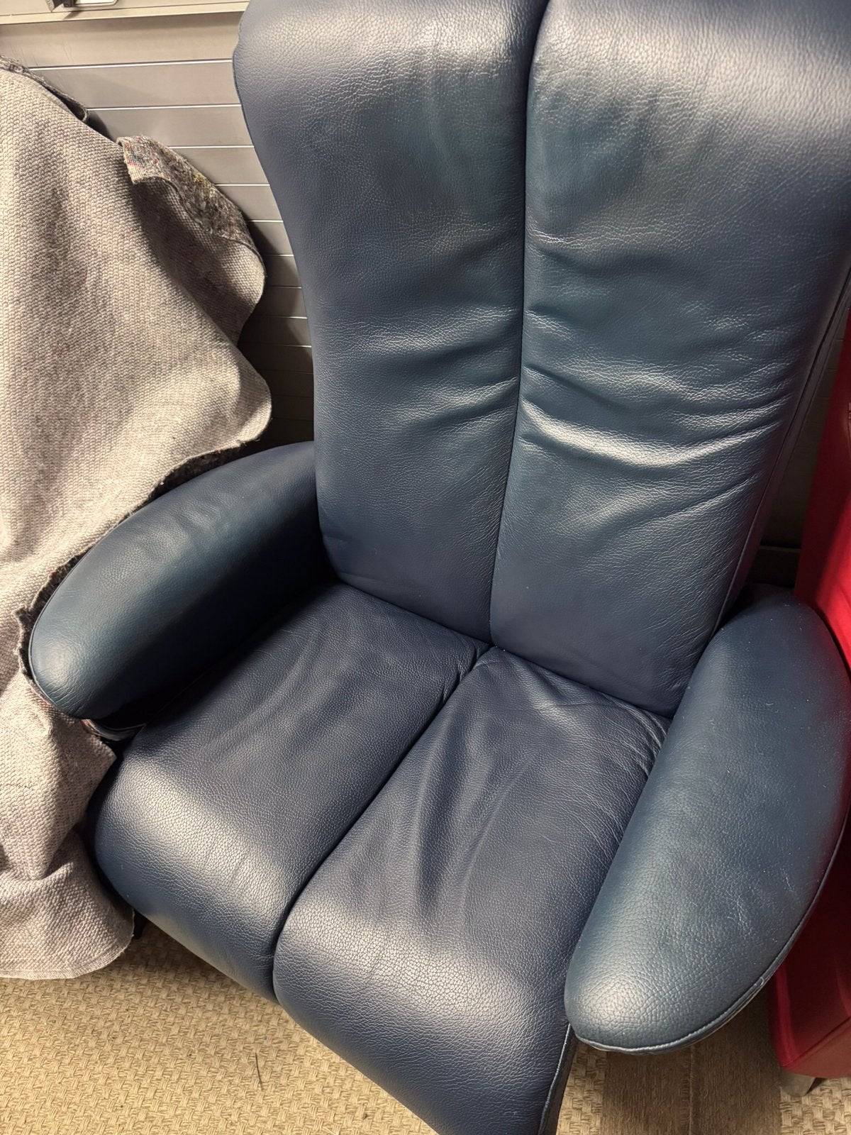 Stressless leren draaifauteuil + hocker - Hans J. Frydendal, Ophalen, Gebruikt, Leer, 75 tot 100 cm