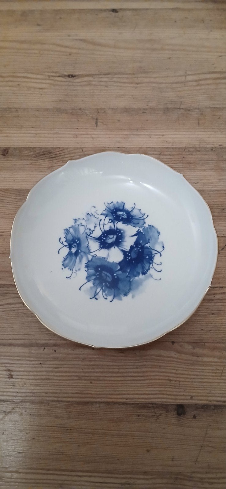 Antiek Meissen porseleinen schotel met bloemmotief, Ophalen of Verzenden