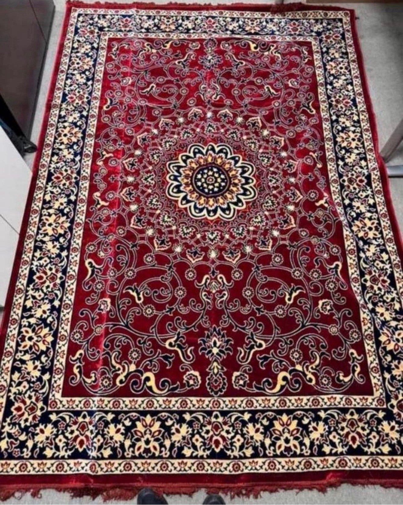 Perzisch tapijt 290 x 195 cm rood medaillon als nieuw Kleed, Ophalen of Verzenden