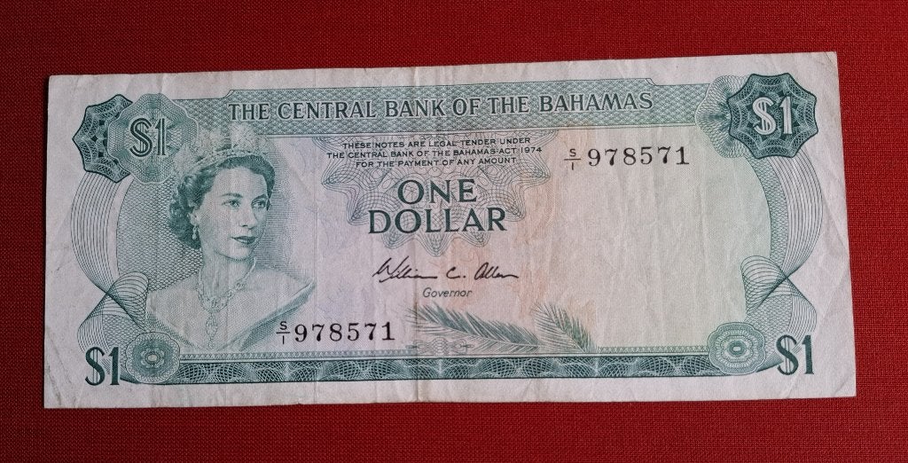 BAHAMAS 1 dollar 1974, Ophalen of Verzenden, Noord-Amerika, Los biljet
