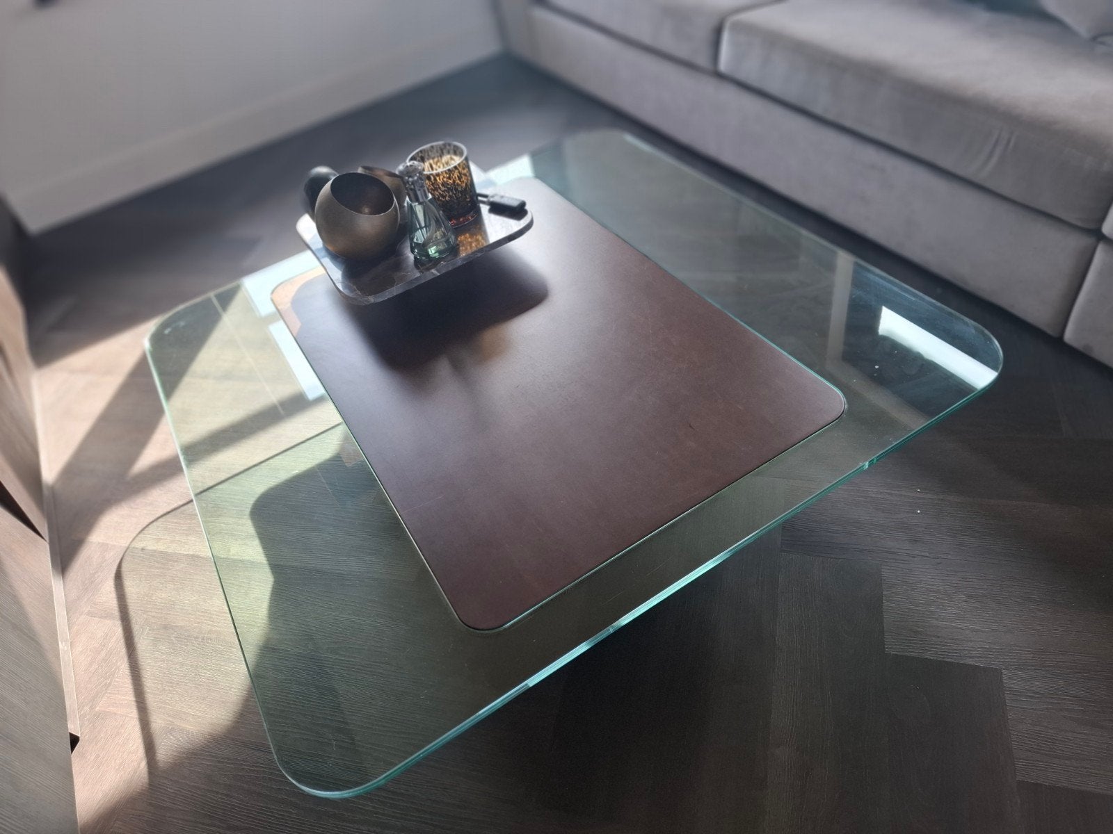 Giorgetti Flat salontafel, Ophalen, Vierkant, 5 – 50, Glas