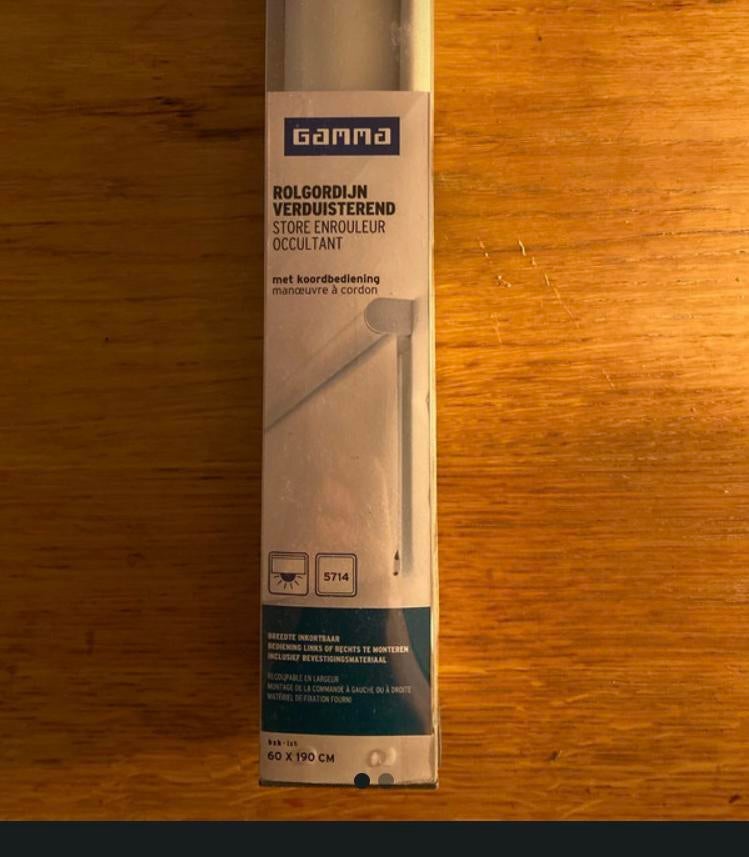 Verduisterend rolgordijn wit gamma 60x19, Ophalen of Verzenden, Zo goed als nieuw, Wit