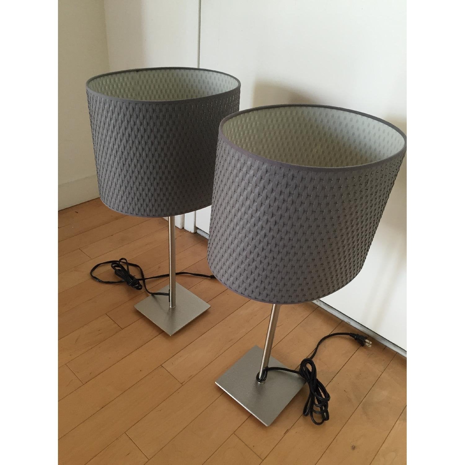 2 Ikea Aläng staande lamp, kleur grijs, Ophalen, 100 tot 150 cm, E27 (groot), Zo goed als nieuw