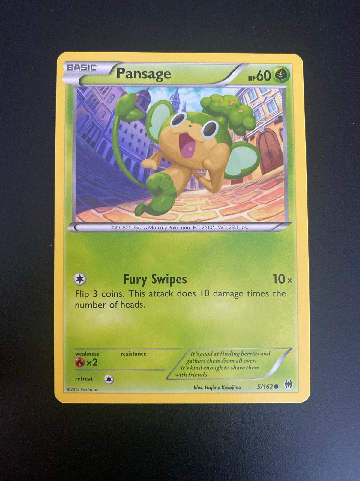 Pansage 5/162 XY BreakThrough (2015) Packfresh Mint!, Ophalen of Verzenden, Zo goed als nieuw, Losse kaart