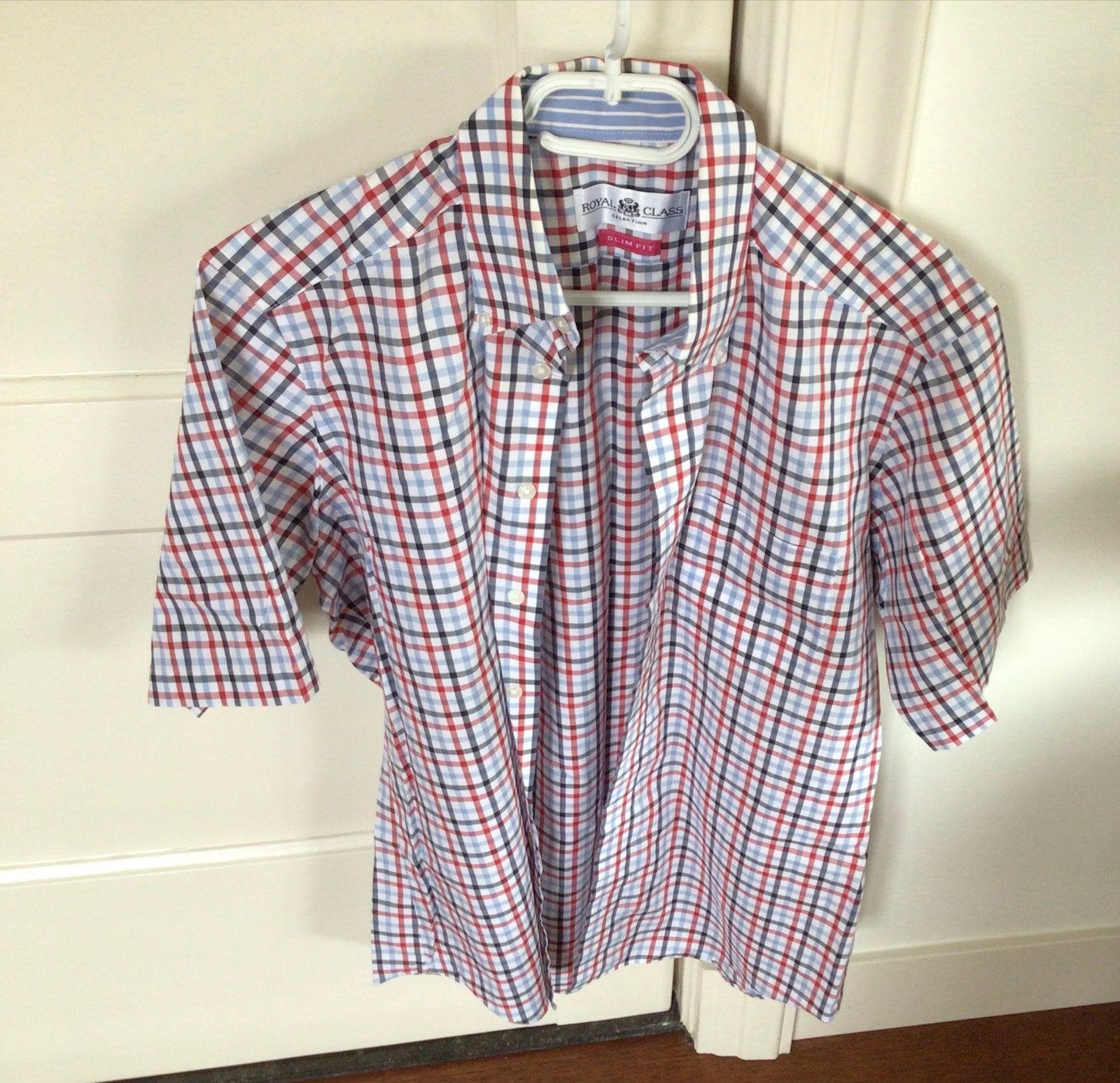 Royal Class Slim Fit Geruit Overhemd - Maat M, Kleding | Heren, Ophalen of Verzenden, Zo goed als nieuw, Meerkleurig, Halswijdte 39/40 (M)