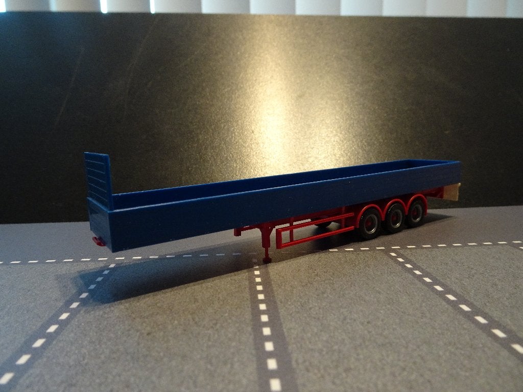 801 herpa riwa trans oplegger blauw rood 1:87 truck trein, Ophalen of Verzenden, Zo goed als nieuw, Bus of Vrachtwagen, Herpa