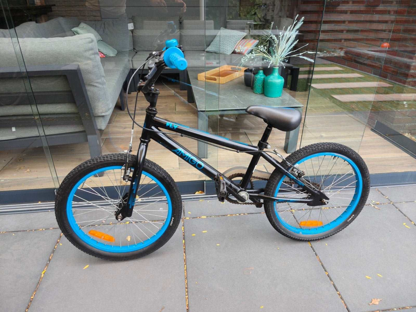 Amigo BMX fiets 20 inch - Zwart/Blauw, Ophalen, 16 tot 20 inch, Staal, Velgrem