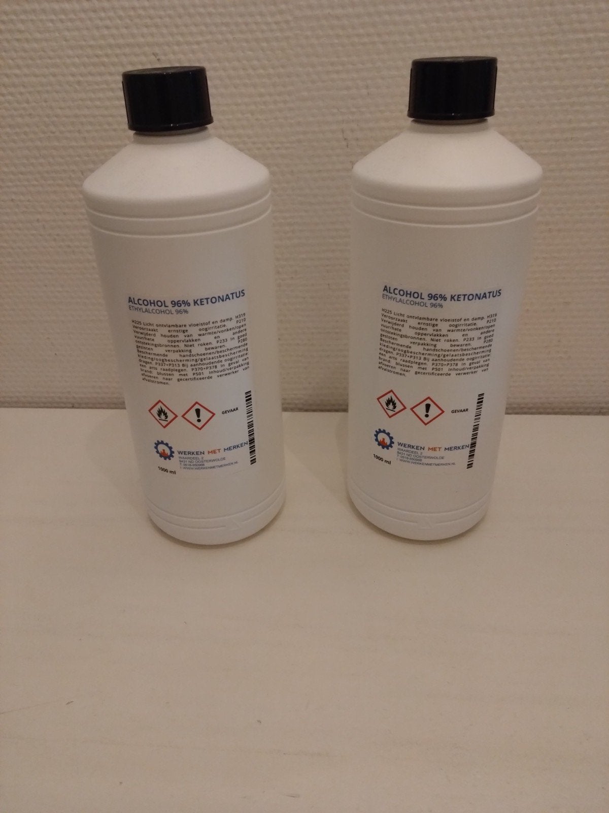 Twee flessen alcohol 96% ketonatus, Ophalen of Verzenden