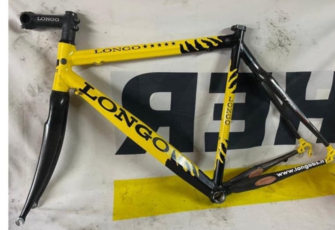 Longo Racefiets 55.5ct Frame met Voorvork - Geel/Zwart, Verzenden, Gebruikt, Overige typen