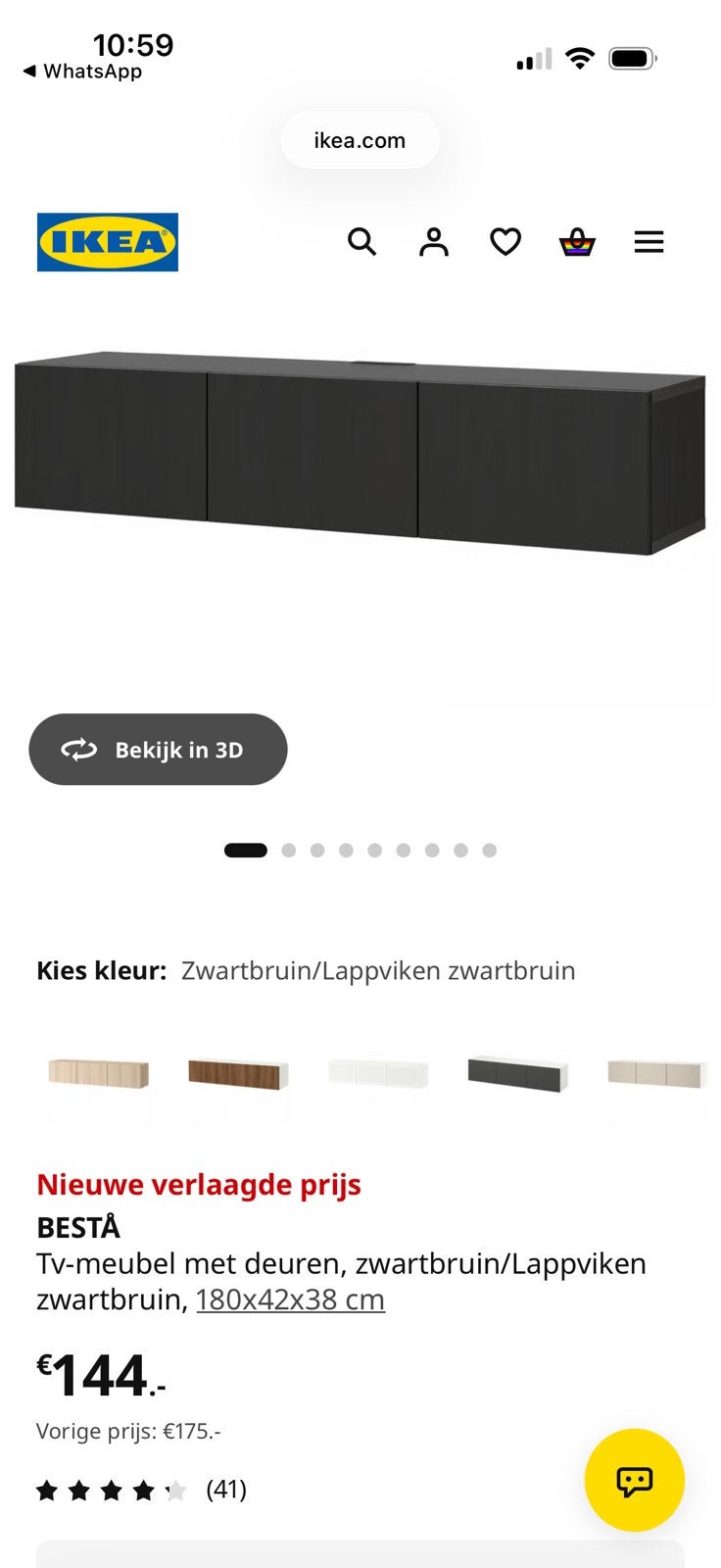 Besta ikea Tv kast, Ophalen, Zo goed als nieuw, 50 tot 75 cm, 150 tot 200 cm